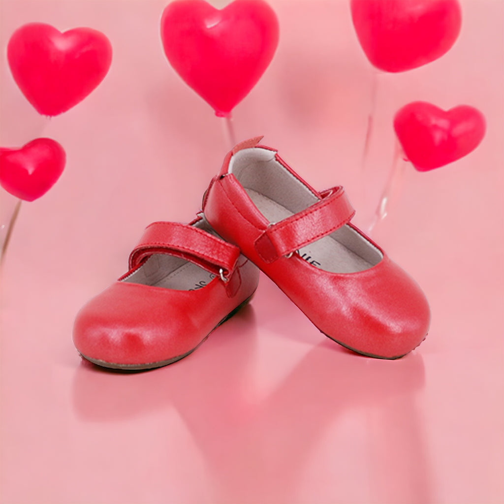 Bella Pre/First Walker Mary Jane Shoes Pearl Red | SKEANIE