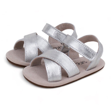 Cross Baby & Toddler Pre Walker Sandals Silver by SKEANIE | SKEANIE