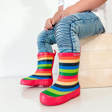 Natural Rubber Gumboots Rainbow Stripe Size EU36 | SKEANIE