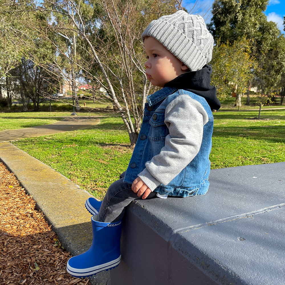 Toddler Gumboots Blue | Natural Rubber Baby Gumboots