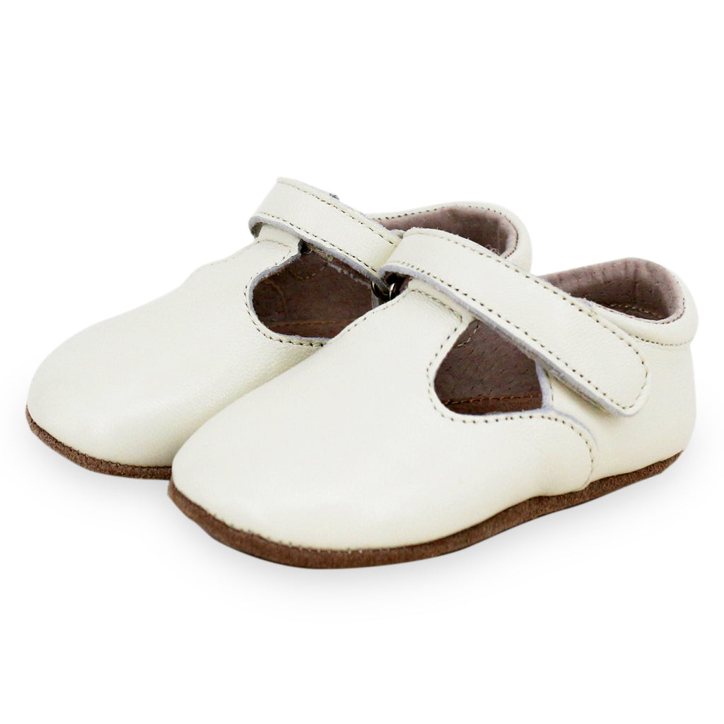 SKEANIE T-Bar Baby & Toddler Pre Walker Shoes Ivory White