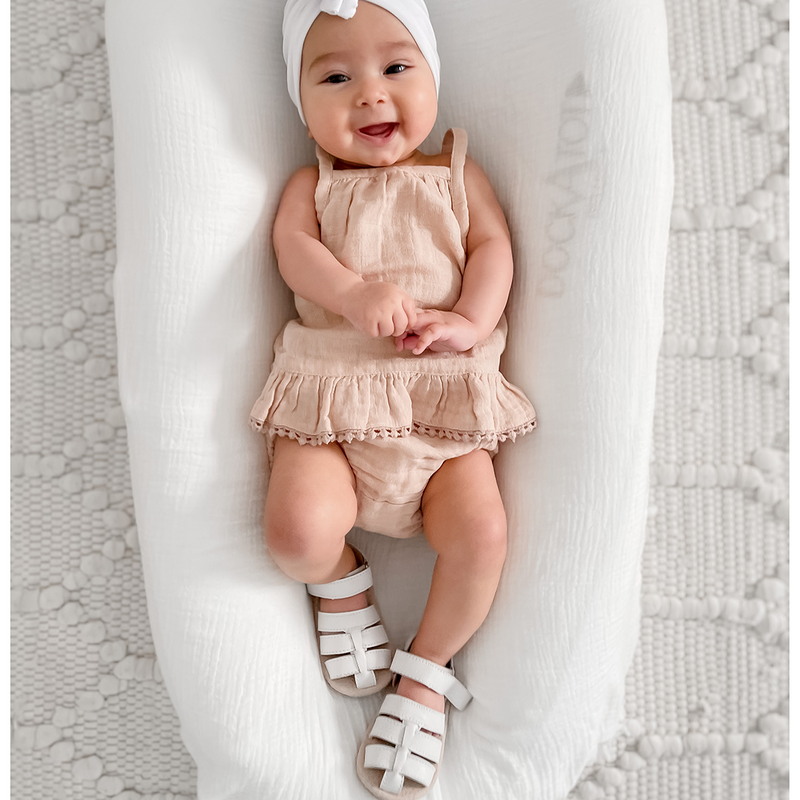 SKEANIE Ziggie First/Pre Walker Toddler Sandals White