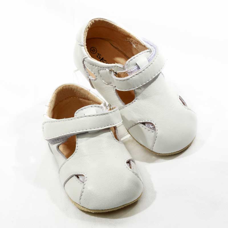 Baby & Toddler First/Pre Walker Leather Sunday Sandals White - SKEANIE Shoes for Kids